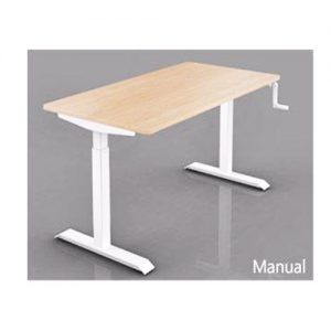 Manual Height Adjustable Table - White